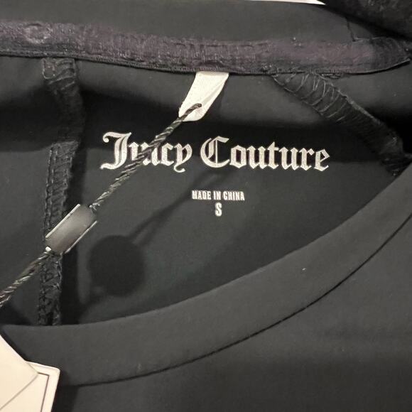 NWT Juicy Couture Womens Cropped Long Sleeve‎ Workout Top in Black Size Small - Picture 6 of 9
